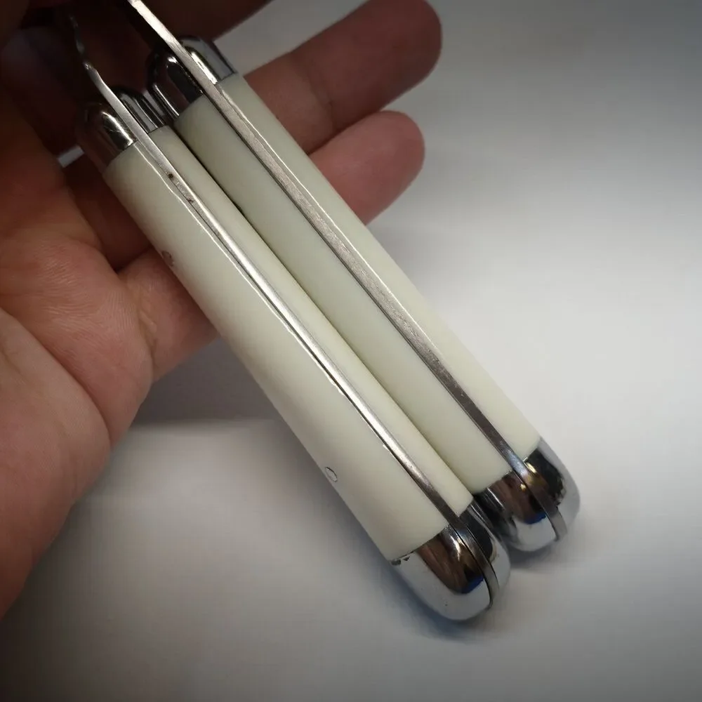 Jean Dubost Pantry White Flatware Fork & Knife Set Stainless Replacement Pieces